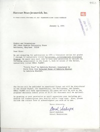 [Carta] 1974 Jan. 3, [New York, Estados Unidos] [a] Rights and Permissions, The Johns Hopkins University Press, Baltimore, Maryland