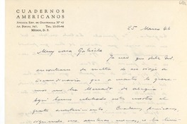 [Carta] 1946 mar. 25, México, D.F. [a] Gabriela [Mistral]