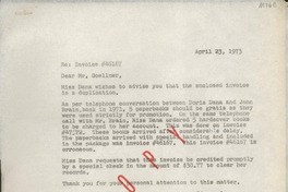 [Carta] 1973 Apr. 23, [EE.UU.] [a] Mr. J. C. [i.e. G.] Goellner, Johns Hopkins Press, Baltimore, Maryland, [EE.UU.]