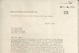 [Carta] 1976 May 10, [New York, Estados Unidos] [a] Ms. Doris Dana, New York