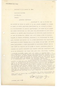 [Carta] 1942 ago. 11, Santiago, [Chile] [a] Gabriela Mistral, Petrópolis, Brasil