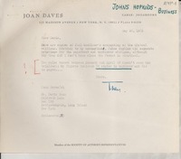 [Recibo] 1972 May 23, New York, N. Y., [EE.UU.] [a] Doris Dana, Hildreth Lane, Bridgehampton, Long Island, New York, [EE.UU.]