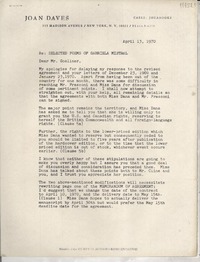 [Carta] 1970 Apr. 13, [New York, Estados Unidos] [a] Mr. J. G. Goellner, The Johns Hopkins Press, Baltimore, Maryland