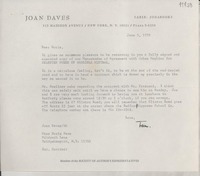 [Carta] 1970 June 3, [New York, Estados Unidos] [a] Miss Doris Dana, Hildreth Lane, Bridgehampton, N. Y.