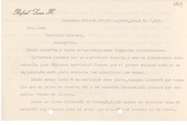 [Carta] 1943 jun. 4, Hacienda Chiclín, Trujillo, [Perú] [a] Gabriela Mistral, Petrópolis, [Brasil]