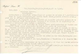 [Carta] 1945 ago. 12, Hda. Chiclín, Trujillo, Perú [a] Gabriela Mistral, Petrópolis