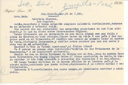 [Carta] 1946 mar. 24, Hda. Chiclín, [Trujillo, Perú] [a] Gabriela Mistral, Los Ángeles