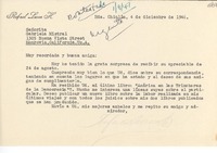 [Carta] 1946 dic. 4, Hda. Chiclín, [Trujillo, Perú] [a] Gabriela Mistral, Monrovia, California, U.S.A.