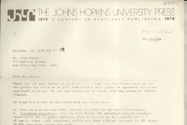 [Carta] 1978 Dec. 18, [EE.UU.] [a] Ms. Joan Daves, New York, New York, [EE.UU.]