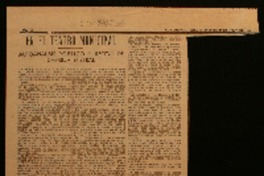 En El Teatro Municipal autoanálisis poético y recital de Gabriela Mistral.