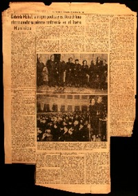 Gabriela Mistral, la insigne poetisa y escritora chilena ofreció anoche su primera conferencia en el Teatro Municipal