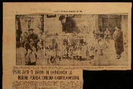 Visitó ayer el jardín de infancia la insigne poetisa Gabriela Mistral