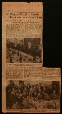 El almuerzo ofrecido a Gabriela Mistral ayer en el Fundo Chillón fue una fiesta casi familiar, en la que rodearon a la notable poetisa mas de 130 escritores y artístas.