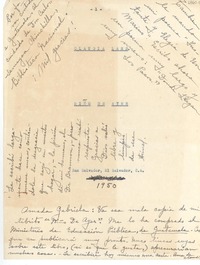 [Carta] 1950, San Salvador, [El Salvador] [a] Gabriela [Mistral]