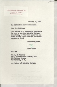 [Carta] 1962 Jan. 31, New York, N. Y., [EE.UU.] [a] Mr. A. K. Shields, Holt, Rinehart and Winston, Inc., New York, [EE.UU.]