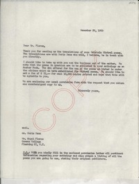 [Carta] 1960 Dec. 20, [EE.UU.] [a] Mr. Angel Flores, Queens College, N. Y., [EE.UU.]