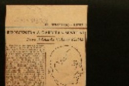 Bienvenida a Gabriela Mistral para Adelaida Velasco Galdós