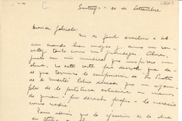 [Carta] [1949?] sept. 20, Santiago, [Chile] [a] Gabriela [Mistral], [Italia]