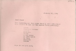 [Carta] 1961 Jan. 27, [EE.UU.] [a] Joan [Daves], [EE.UU.]