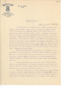 [Carta] Rio de Janeiro, [Brasil] [a] Gabriela Mistral
