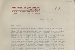 [Carta] 1962 Aug. 16, [New York, Estados Unidos] [a] Miss Doris Dana, Box 284, Pound Ridge, New York