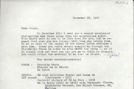 [Carta] 1966 Dec. 18, Pound Ridge, New York, [EE.UU.] [a] Dear Jorge Vélez, Santiago, Chile