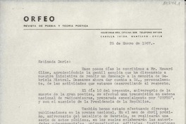 [Carta] 1967 ene. 25, Santiago, Chile [a] Doris [Dana], [EE.UU.]