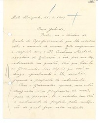[Carta] 1943 feb. 26, Belo Horizonte, [Brasil] [a] Gabriela Mistral