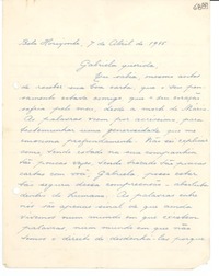 [Carta] 1945 abr. 7, Belo Horizonte, [Brasil] [a] Gabriela Mistral