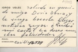 [Tarjeta] [a] Doris Dana