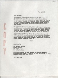 [Carta] 1972 June 7, [Estados Unidos] [a] Mrs. Marianne Mantell, Caedmon Records, Inc., New York