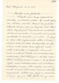 [Carta] 1946 ago. 17, Belo Horizonte, [Brasil] [a] Gabriela Mistral