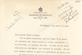 [Carta] 1947 abr. 7, La Habana [a] [Gabriela Mistral]