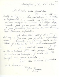[Carta] 1943 dic. 25, Miraflores, [Perú] [a] Gabriela [Mistral]