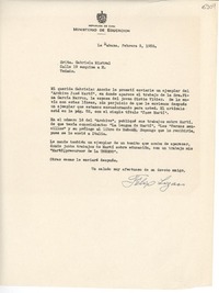 [Carta] 1953 feb. 3, La Habana [a] Gabriela Mistral