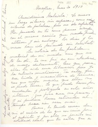[Carta] 1950 ene. 20, Miraflores, [Perú] [a] Gabriela [Mistral]