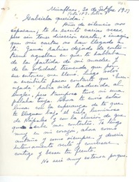 [Carta] 1951 sept. 30, Miraflores, [Perú] [a] Gabriela [Mistral], [Nápoles]