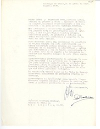 [Carta] 1947 abr. 21, Santiago, Chile [a] Gabriela Mistral, Los Angeles, EE.UU.