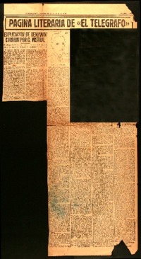 Explicación de Benjamín Carrión por G. Mistral prólogo de Los Creadores de la Nueva América obra de nuestro ensayista, publicado en 1928