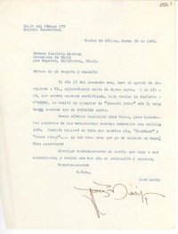 [Carta] 1948 mar. 29, Ciudad de México [a] Gabriela Mistral, Los Ángeles, California, EE.UU.