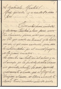 [Carta] 1944 ago. 10, Montevideo, [Uruguay] [a] Gabriela Mistral
