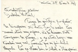 [Carta] 1948 ene. 3, México D.F. [a] Gabriela Mistral