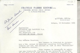 [Carta] 1965 nov. 18, Milano, [Italia] [a] Spettabile Editorial del Pacífico S. A., Santiago de Chile (Cile)