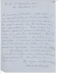 [Carta] 1945 nov. 17, Buenos Aires [a] Gabriela Mistral
