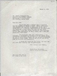 [Carta] 1959 Mar. 5, New York, [Estados Unidos] [a] Dr. Ismael Rodriguez Bou, Superior Educational Council, University of Puerto Rico, Rio Piedras, Puerto Rico