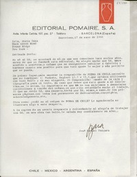 [Carta] 1966 mayo 17, Barcelona, España [a] Doris Dana, Hack Green Road, Pound Ridge, New York, [EE.UU.]