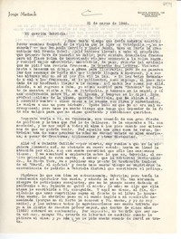 [Carta] 1948 mar. 31, [Cuba?] [a] Gabriela Mistral, Santa Barbara, California, [EE.UU.]