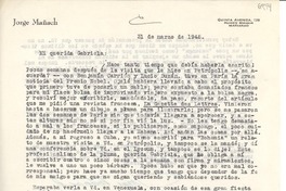 [Carta] 1948 mar. 31, [Cuba?] [a] Gabriela Mistral, Santa Barbara, California, [EE.UU.]