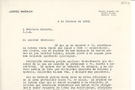 [Carta] 1953 feb. 4, Cuba [a] Gabriela Mistral,