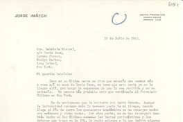 [Carta] 1953 jul. 15, Cuba [a] Gabriela Mistral, Long Island, New York, [EE.UU.]